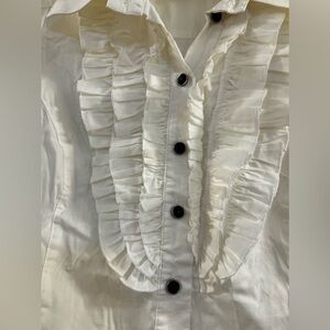 Bebe White Black Market Top Blouse